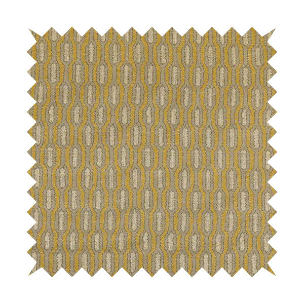 Atmosfera Woven Fabric Funky Modern Yellow Eyelet Stripe Pattern Furnishing Fabric JO-411 - Handmade Cushions