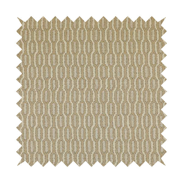 Atmosfera Woven Fabric Funky Modern Brown Beige Eyelet Stripe Pattern Furnishing Fabric JO-414 - Handmade Cushions
