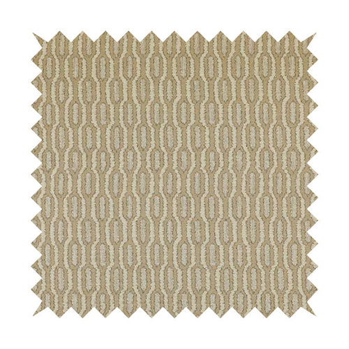 Atmosfera Woven Fabric Funky Modern Brown Beige Eyelet Stripe Pattern Furnishing Fabric JO-414 - Handmade Cushions