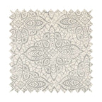 Voyage Designer Medallion Pattern In Cream With Silver Background Pattern Soft Chenille Upholstery Fabric JO-418 - Handmade Cushions