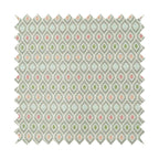 Uzbek Decorative Multi Coloured Trellis Design White Pink Green Peach Colour Soft Chenille Interior Fabric JO-431 - Handmade Cushions
