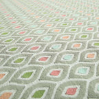Uzbek Decorative Multi Coloured Trellis Design White Pink Green Peach Colour Soft Chenille Interior Fabric JO-431 - Handmade Cushions