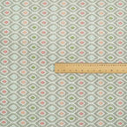 Uzbek Decorative Multi Coloured Trellis Design White Pink Green Peach Colour Soft Chenille Interior Fabric JO-431 - Handmade Cushions
