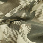 Brown Beige Stag Head Animal On Background Checked Pattern Soft Woven Quality Upholstery Fabric JO-434 - Handmade Cushions