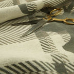 Brown Beige Stag Head Animal On Background Checked Pattern Soft Woven Quality Upholstery Fabric JO-434 - Handmade Cushions