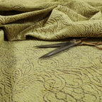 Voyage Of Floral Pattern In Green Colour Woven Soft Chenille Upholstery Fabric JO-451 - Handmade Cushions