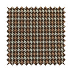 Boxer Houndstooth Pattern In Brown Orange Colour Woven Soft Chenille Upholstery Fabric JO-455 - Handmade Cushions