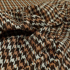 Boxer Houndstooth Pattern In Brown Orange Colour Woven Soft Chenille Upholstery Fabric JO-455 - Handmade Cushions