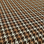 Boxer Houndstooth Pattern In Brown Orange Colour Woven Soft Chenille Upholstery Fabric JO-455 - Handmade Cushions