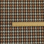 Boxer Houndstooth Pattern In Brown Orange Colour Woven Soft Chenille Upholstery Fabric JO-455 - Handmade Cushions