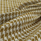 Boxer Houndstooth Pattern In Yellow Colour Woven Soft Chenille Upholstery Fabric JO-458 - Handmade Cushions