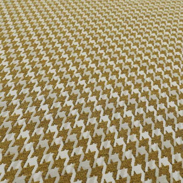 Boxer Houndstooth Pattern In Yellow Colour Woven Soft Chenille Upholstery Fabric JO-458 - Handmade Cushions