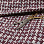 Boxer Houndstooth Pattern In Purple Colour Woven Soft Chenille Upholstery Fabric JO-459 - Handmade Cushions