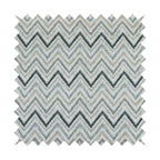 Elwin Decorative Weave Teal Blue Colour Chevron Pattern Jacquard Fabric JO-470 - Handmade Cushions