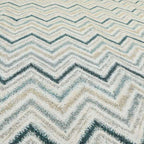 Elwin Decorative Weave Teal Blue Colour Chevron Pattern Jacquard Fabric JO-470 - Handmade Cushions