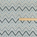 Elwin Decorative Weave Teal Blue Colour Chevron Pattern Jacquard Fabric JO-470 - Handmade Cushions