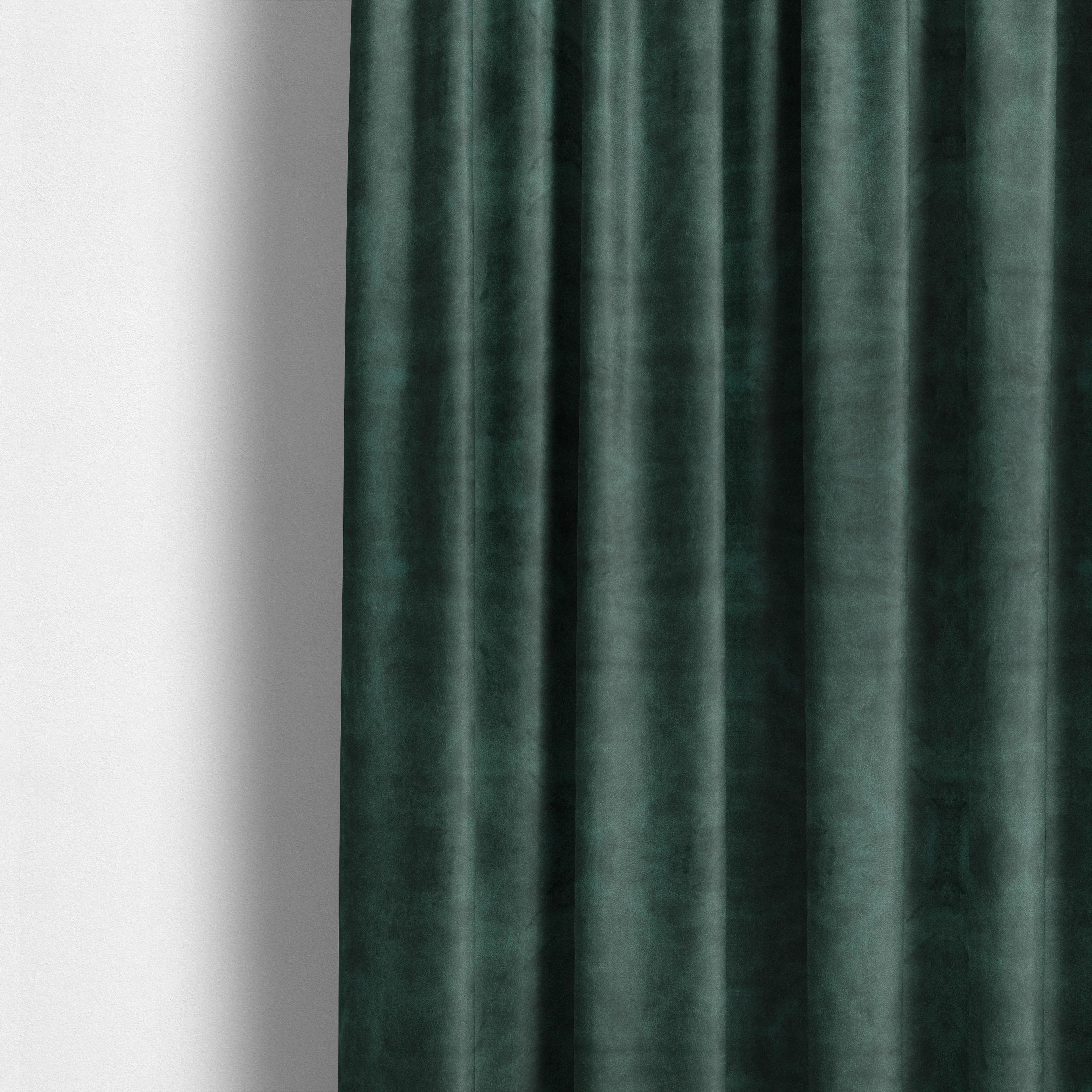Kansas Distressed Ocean Blue Coloured Velour Velvet Upholstery Curtains Fabric - Made To Measure Curtains