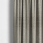Kansas Distressed Silver Coloured Velour Velvet Upholstery Curtains Fabric - Made To Measure Curtains