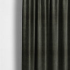 Kansas Distressed Black Coloured Velour Velvet Upholstery Curtains Fabric - Made To Measure Curtains