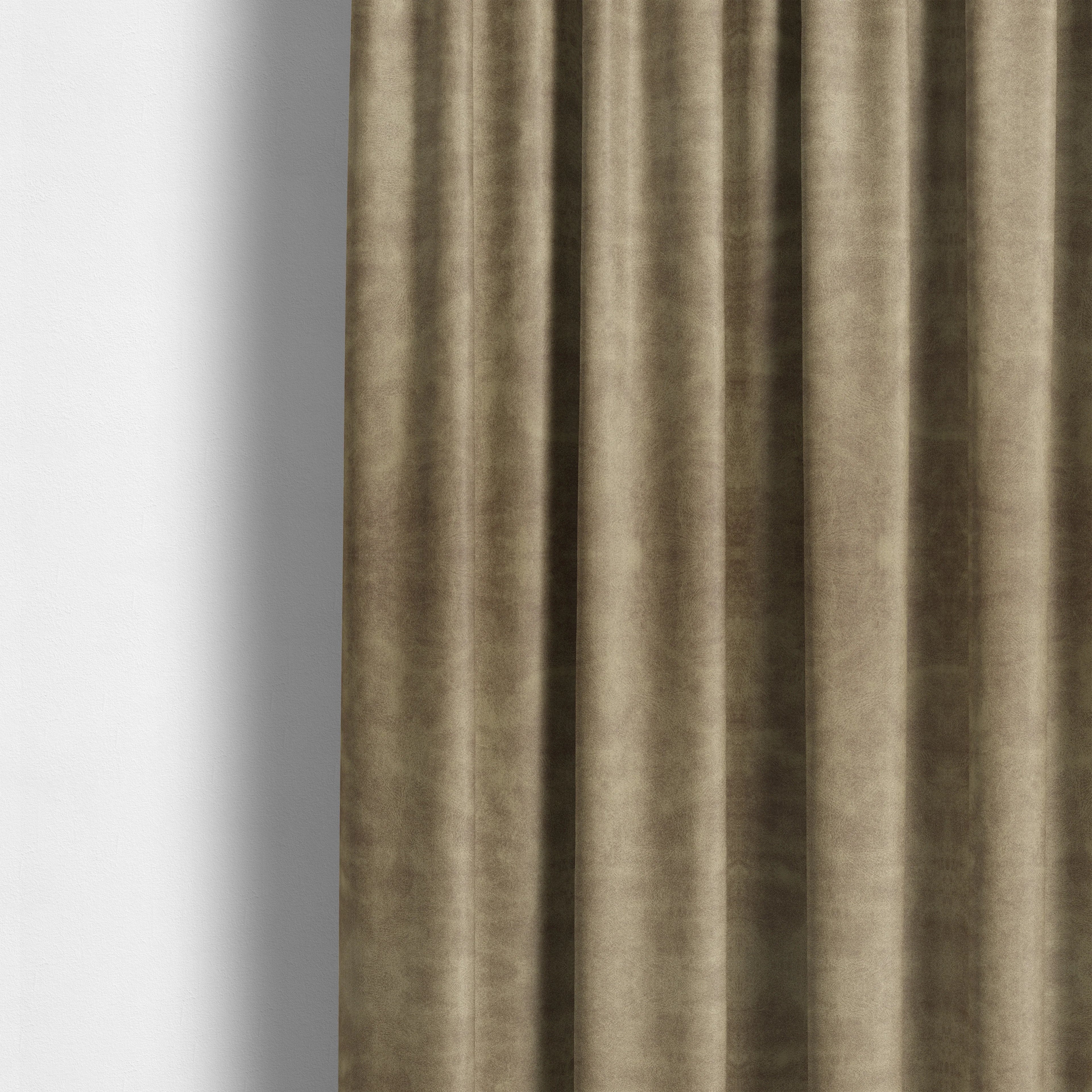 Kansas Distressed Beige Coloured Velour Velvet Upholstery Curtains Fabric - Made To Measure Curtains