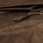 Kansas Distressed Caramel Brown Coloured Velour Velvet Upholstery Curtains Fabric - Made To Measure Curtains