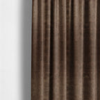 Kansas Distressed Caramel Brown Coloured Velour Velvet Upholstery Curtains Fabric - Made To Measure Curtains