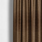 Kansas Distressed Tawny Brown Coloured Velour Velvet Upholstery Curtains Fabric - Made To Measure Curtains