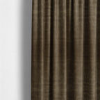 Kansas Distressed Cedar Brown Coloured Velour Velvet Upholstery Curtains Fabric - Made To Measure Curtains