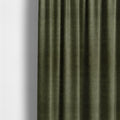 Kansas Distressed Army Green Coloured Velour Velvet Upholstery Curtains Fabric - Made To Measure Curtains
