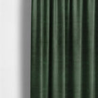 Kansas Distressed Pine Green Coloured Velour Velvet Upholstery Curtains Fabric - Made To Measure Curtains