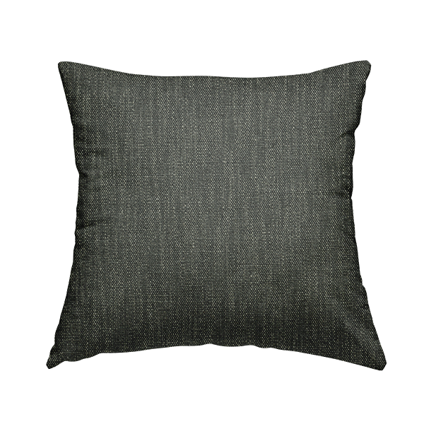 Madagascar Linen Weave Furnishing Fabric In Grey Black Colour - Handmade Cushions